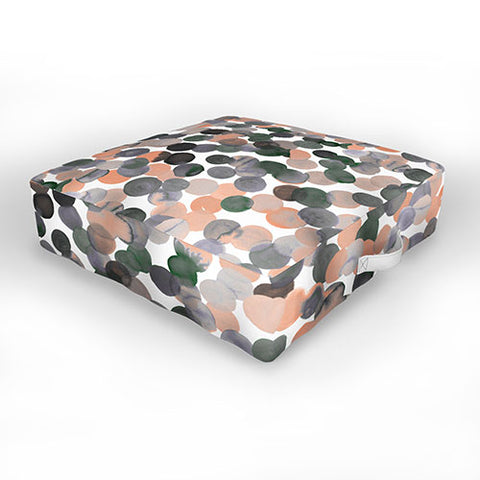 Amy Sia Gracie Spot Peach Grey Outdoor Floor Cushion