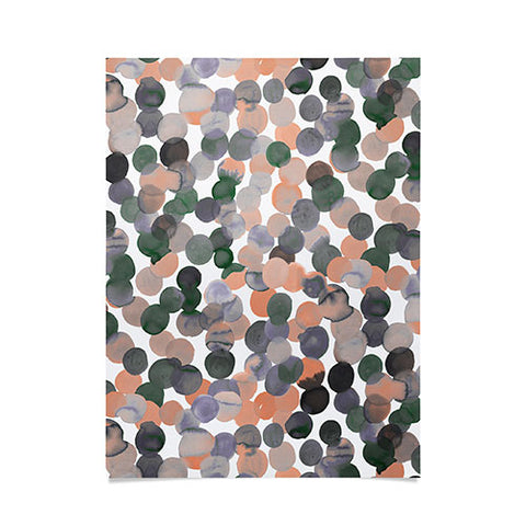 Amy Sia Gracie Spot Peach Grey Poster