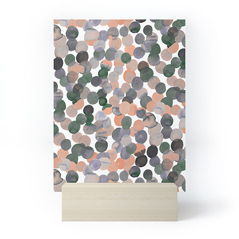 Amy Sia Gracie Spot Peach Grey Mini Art Print
