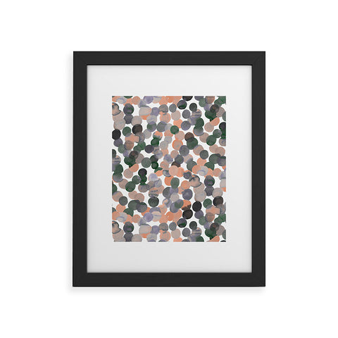 Amy Sia Gracie Spot Peach Grey Framed Art Print