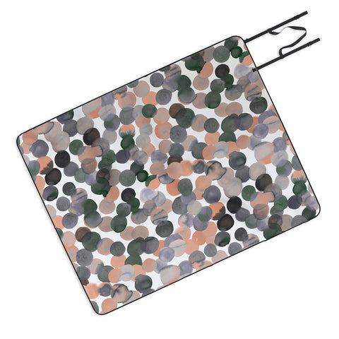 Amy Sia Gracie Spot Peach Grey Picnic Blanket