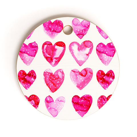 Amy Sia Heart Speckle Cutting Board Round
