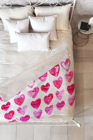 Amy Sia Heart Speckle Fleece Throw Blanket