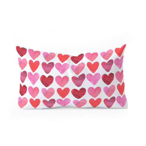 Amy Sia Heart Watercolor Oblong Throw Pillow