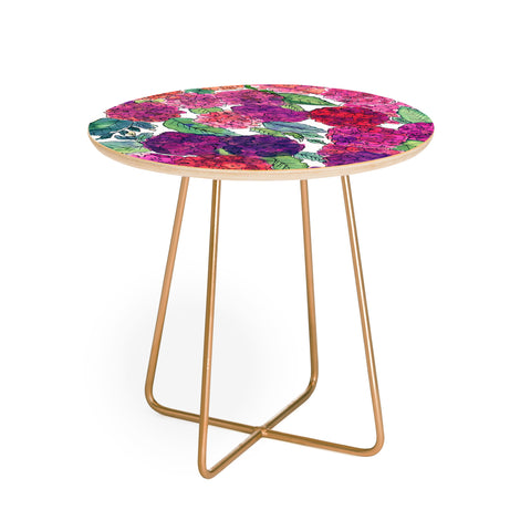 Amy Sia Hydrangea Pink Round Side Table