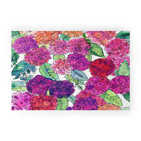 Amy Sia Hydrangea Pink Welcome Mat
