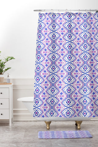 Amy Sia Ikat 2 Berry Shower Curtain And Mat