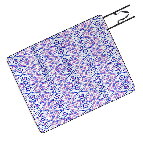 Amy Sia Ikat 2 Berry Picnic Blanket