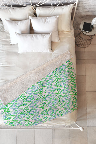 Amy Sia Ikat 2 Grass Fleece Throw Blanket