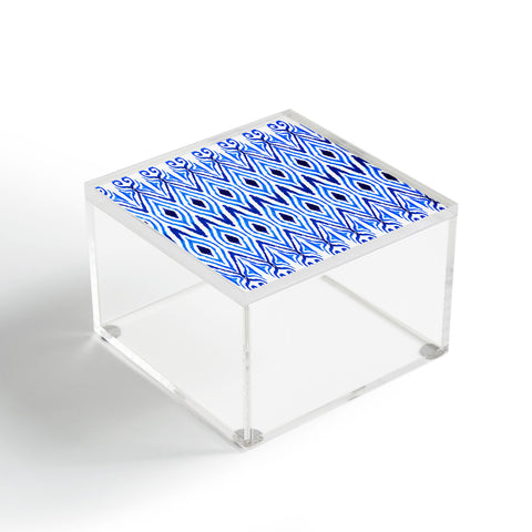 Amy Sia Ikat Blue Acrylic Box