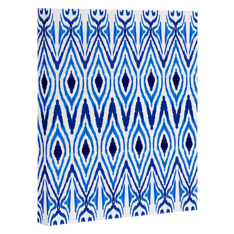 Amy Sia Ikat Blue Art Canvas