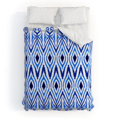 Amy Sia Ikat Blue Duvet Cover