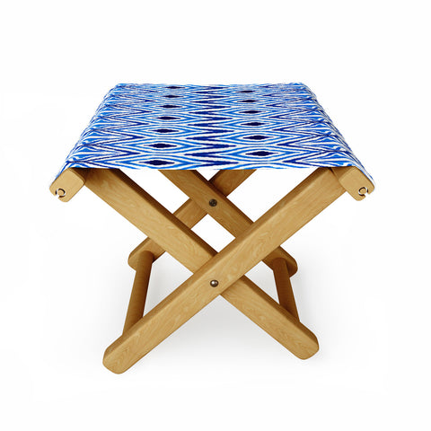 Amy Sia Ikat Blue Folding Stool