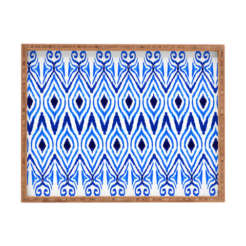 Amy Sia Ikat Blue Rectangular Tray