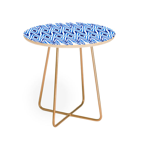 Amy Sia Ikat Blue Round Side Table