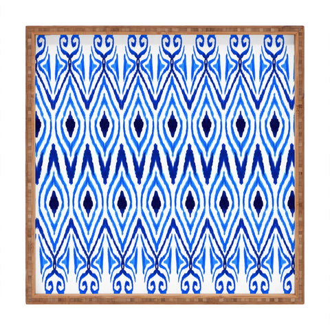 Amy Sia Ikat Blue Square Tray