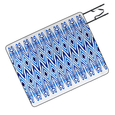 Amy Sia Ikat Blue Picnic Blanket