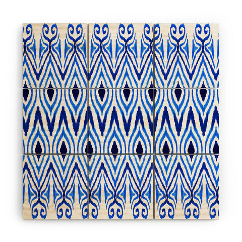 Amy Sia Ikat Blue Wood Wall Mural