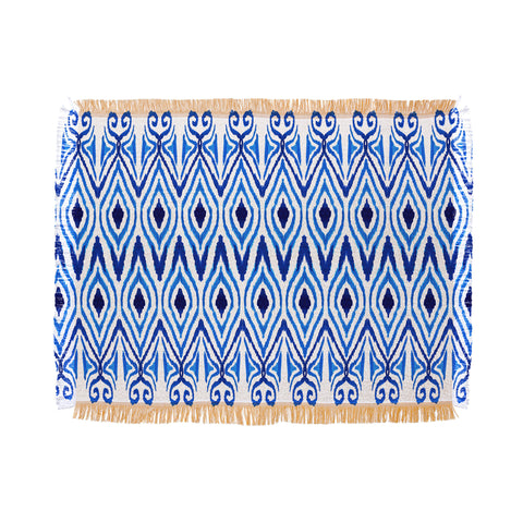 Amy Sia Ikat Blue Throw Blanket