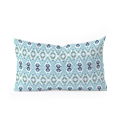 Amy Sia Ikat Java Blue Mini Oblong Throw Pillow