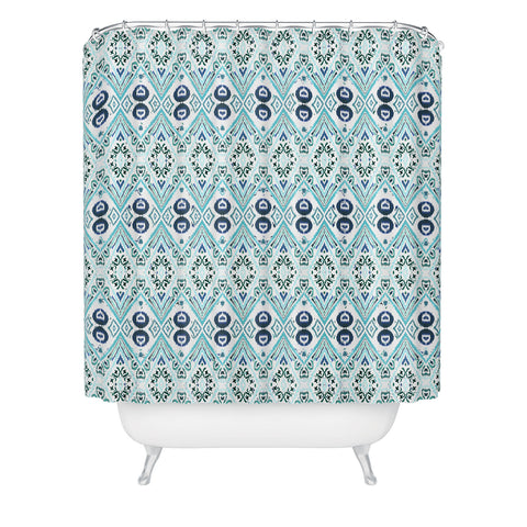 Amy Sia Ikat Java Blue Mini Shower Curtain