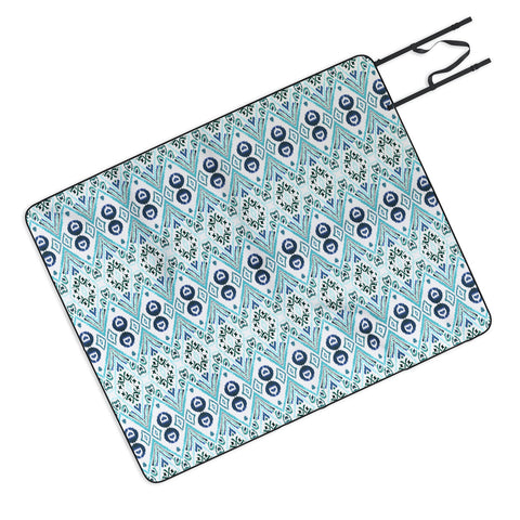 Amy Sia Ikat Java Blue Mini Picnic Blanket