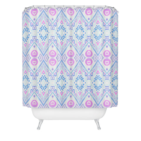 Amy Sia Ikat Java Pink Shower Curtain