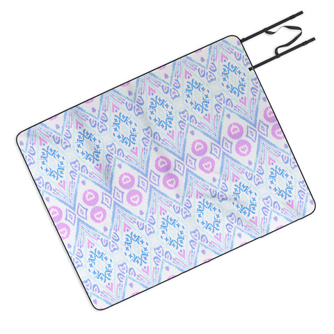 Amy Sia Ikat Java Pink Picnic Blanket