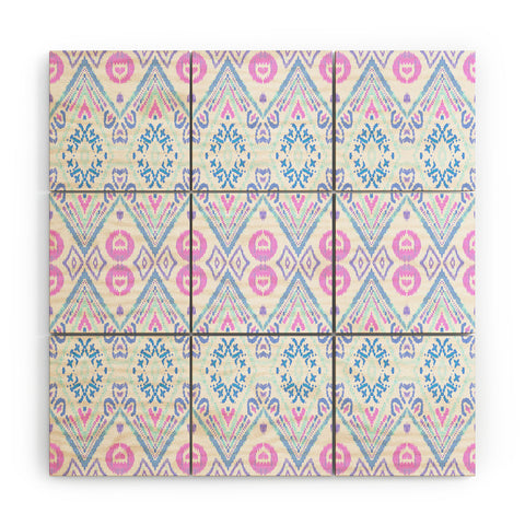 Amy Sia Ikat Java Pink Wood Wall Mural