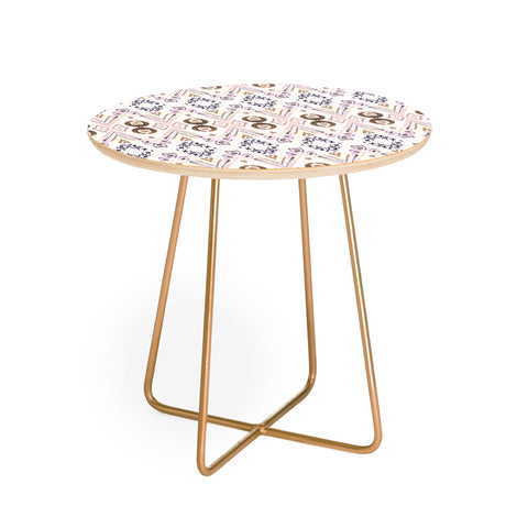 Amy Sia Ikat Java Rose Round Side Table