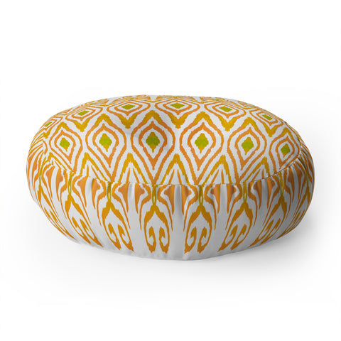 Amy Sia Ikat Tangerine Floor Pillow Round