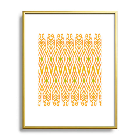 Amy Sia Ikat Tangerine Metal Framed Art Print