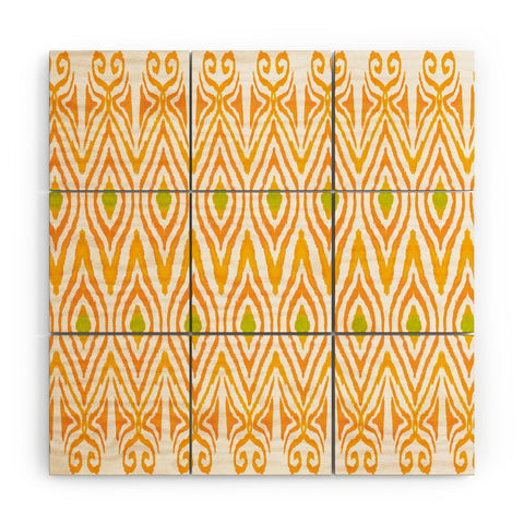 Amy Sia Ikat Tangerine Wood Wall Mural