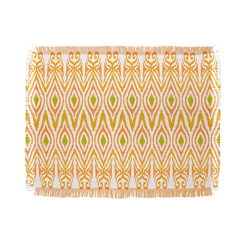 Amy Sia Ikat Tangerine Throw Blanket