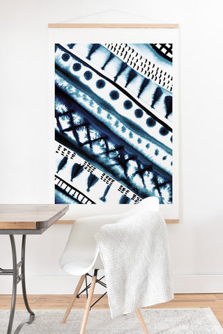 Amy Sia Indigo Stripe Art Print And Hanger
