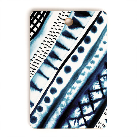 Amy Sia Indigo Stripe Cutting Board Rectangle