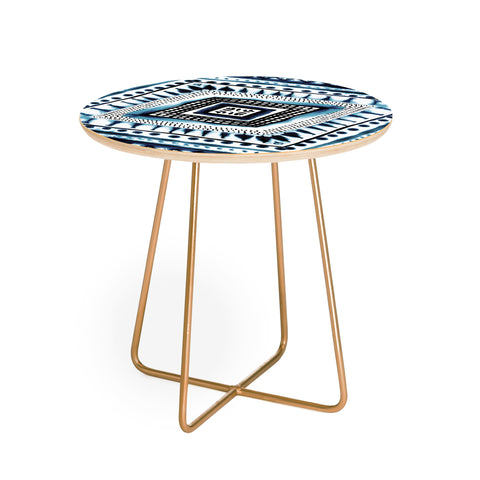 Amy Sia Indigo Stripe Round Side Table