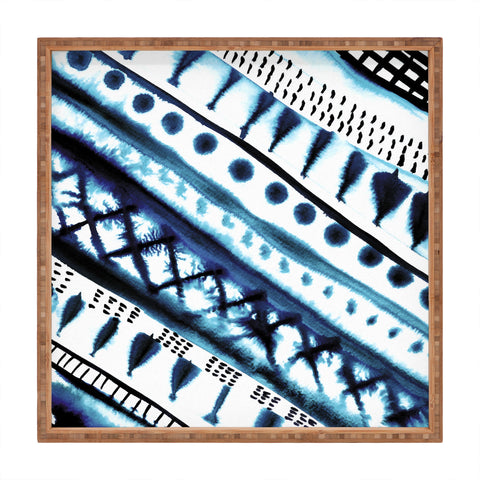 Amy Sia Indigo Stripe Square Tray