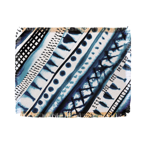 Amy Sia Indigo Stripe Throw Blanket