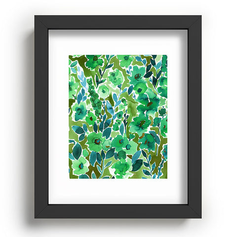 Amy Sia Isla Floral Green Recessed Framing Rectangle