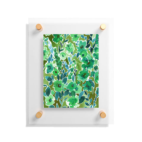 Amy Sia Isla Floral Green Floating Acrylic Print