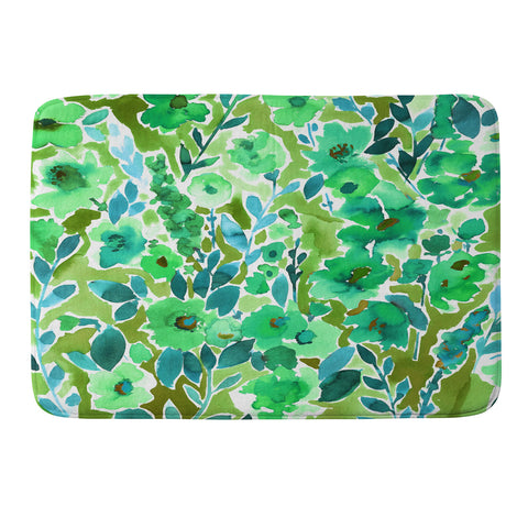 Amy Sia Isla Floral Green Memory Foam Bath Mat