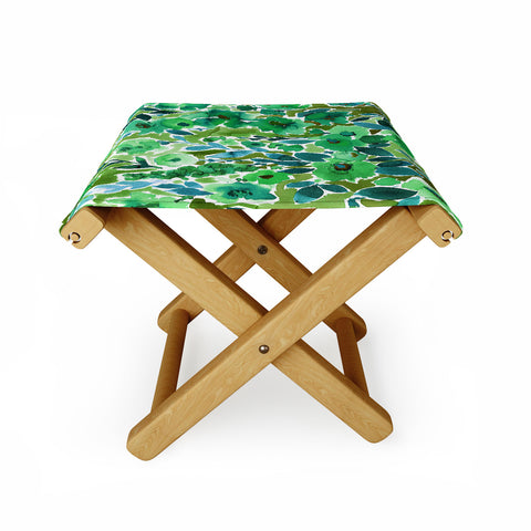 Amy Sia Isla Floral Green Folding Stool