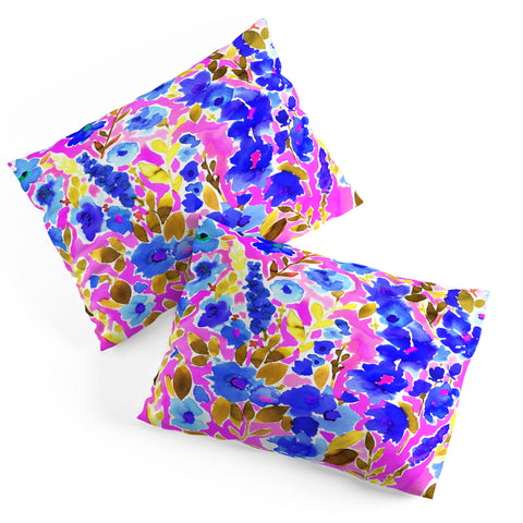 Amy Sia Isla Floral Pink Blue Pillow Shams