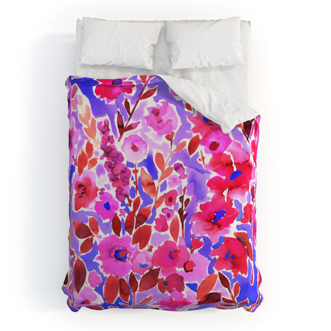 Amy Sia Isla Floral Purple Duvet Cover