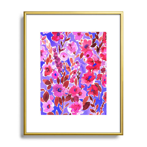 Amy Sia Isla Floral Purple Metal Framed Art Print