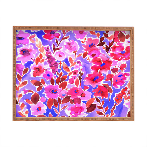 Amy Sia Isla Floral Purple Rectangular Tray