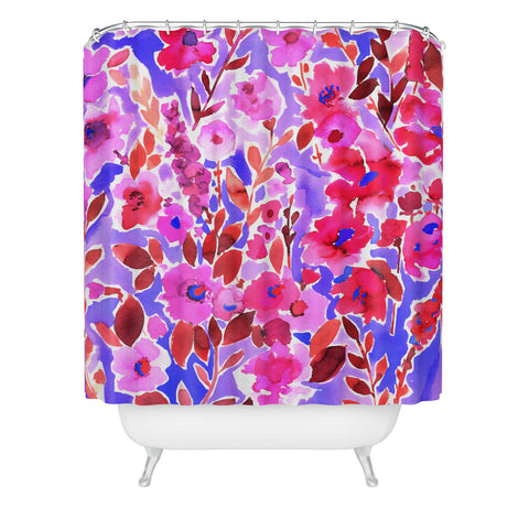 Amy Sia Isla Floral Purple Shower Curtain
