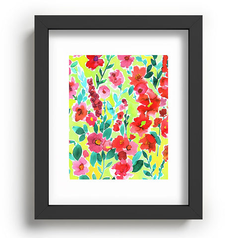 Amy Sia Isla Floral Yellow Recessed Framing Rectangle