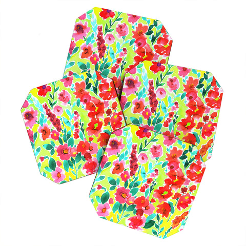 Amy Sia Isla Floral Yellow Coaster Set